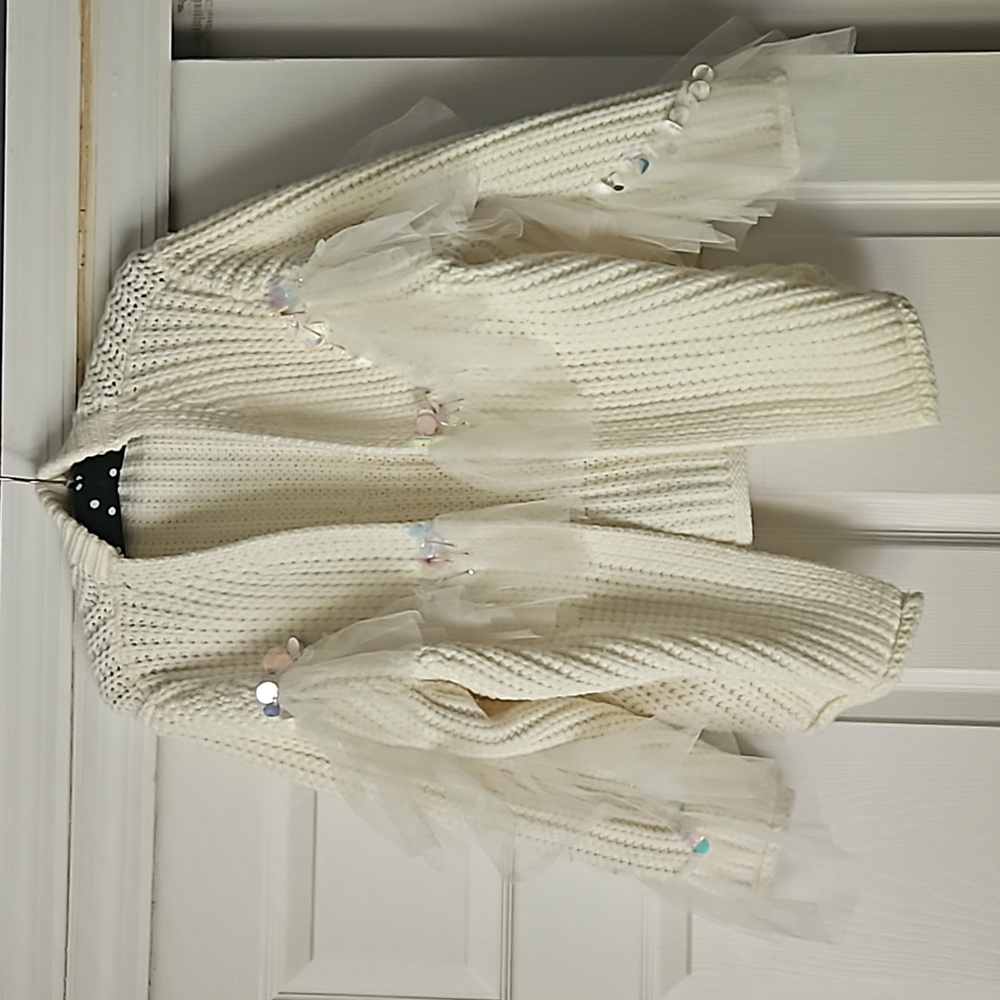 Handmade Tulled Chunk-Knit Sweater